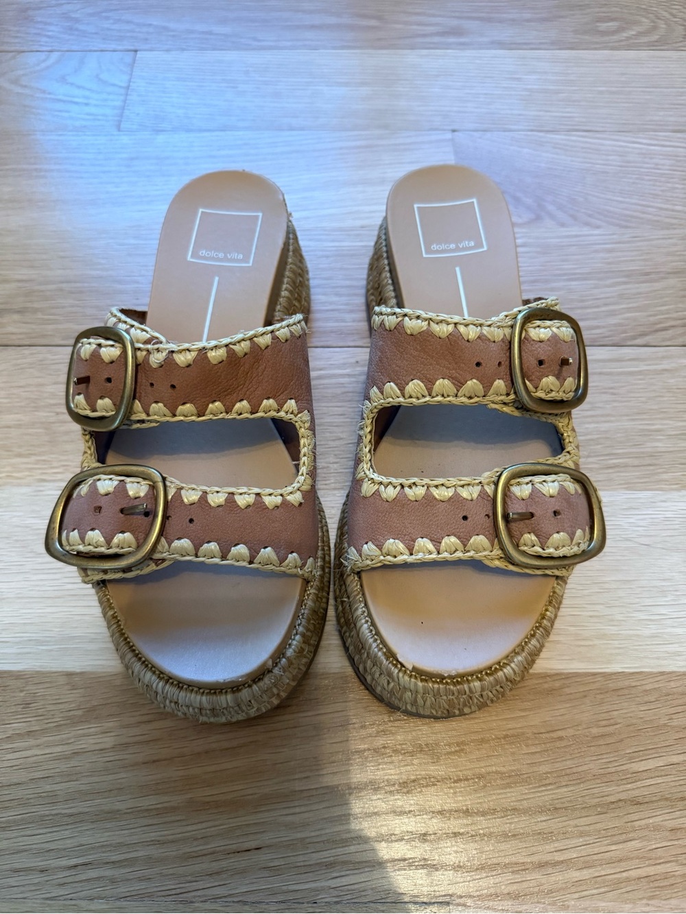 Dolce Vita Mauve Wanika Heel - Braided Espadrille Slide Sandals